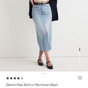 Madewell Denim Maxi Skirt in Merrimon Wash